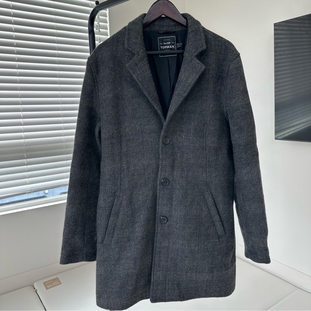 Topman Men's Gray Coat
